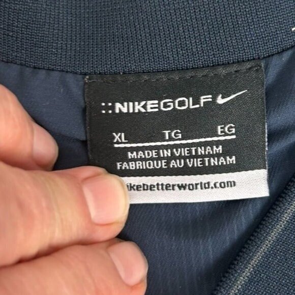 Nike Golf Men SZ XL Blue V-Neck Windbreaker Pockets Logo Outdoor Pullover READ - Picture 9 of 12